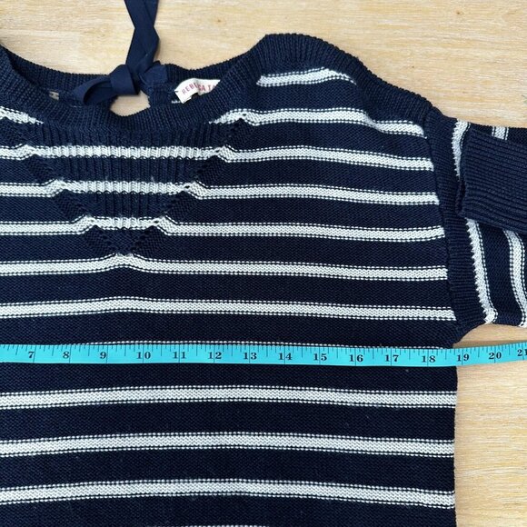 Rebecca Taylor Sweater Sz S Merino Wool Stripe Nautical Pullover Anchor Knit - Picture 11 of 12